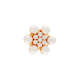 Ingunn Pearl Daisy Button Cover 14mm Gold Plating