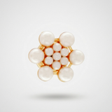 Ingunn Pearl Daisy Button Cover 14mm Gold Plating