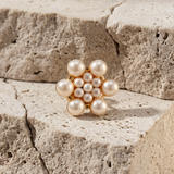 Ingunn Pearl Daisy Button Cover 14mm Gold Plating