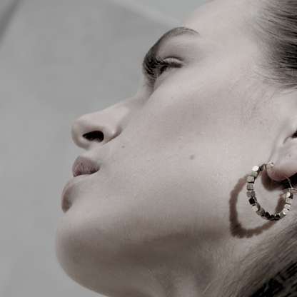 Passion Waterproof Mini Square Bead Earring Silver Plating I Dansk Copenhagen