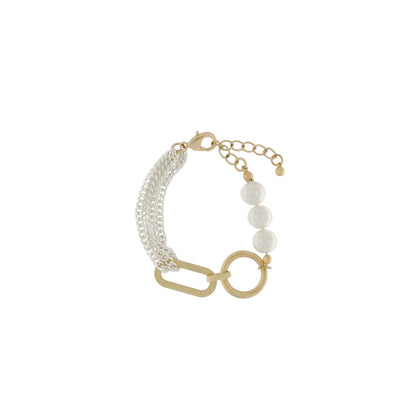 Audrey Oval Pearl Ring Bracelet Mix of 2 Tones