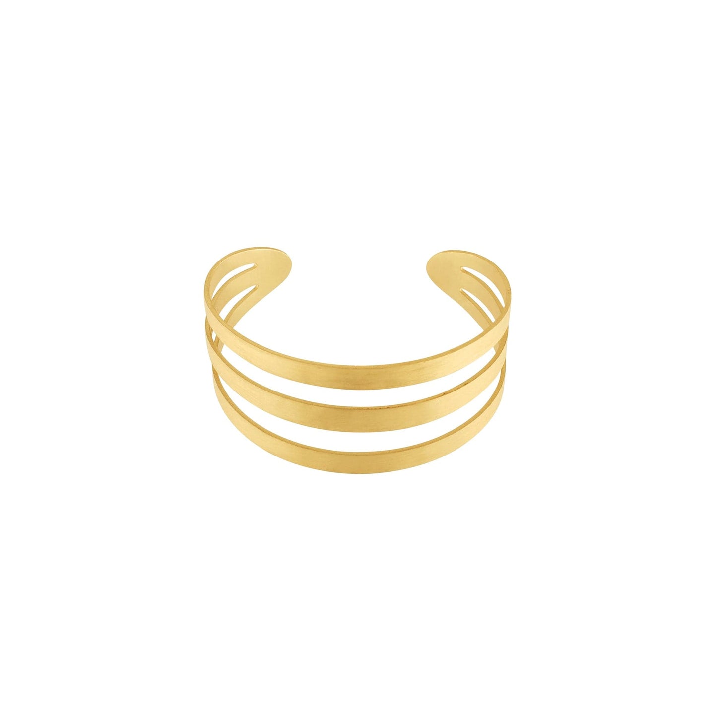 Theia 3 Rows Statement Cuff Bracelet Gold Plating I Dansk Copenhagen
