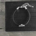 Audrey Dot Leather Bracelet Silver Plating -DNSK Copenhagen