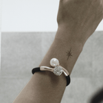 Audrey IN:STORE Magnet Pearl Mix læderarmbånd Sølvbelagt, DNSK Copenhagen