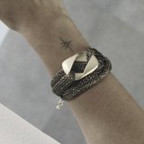 Anastazia IN:STORE Bracciale a maglia a maglia grossa placcatura argento