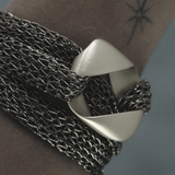 Anastazia IN:STORE Bracciale a maglia a maglia grossa placcatura argento