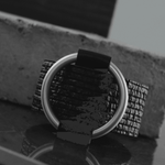 Anastazia IN:STORE Mega Ring Leather Bracelet Silver Plating -DNSK Copenhagen