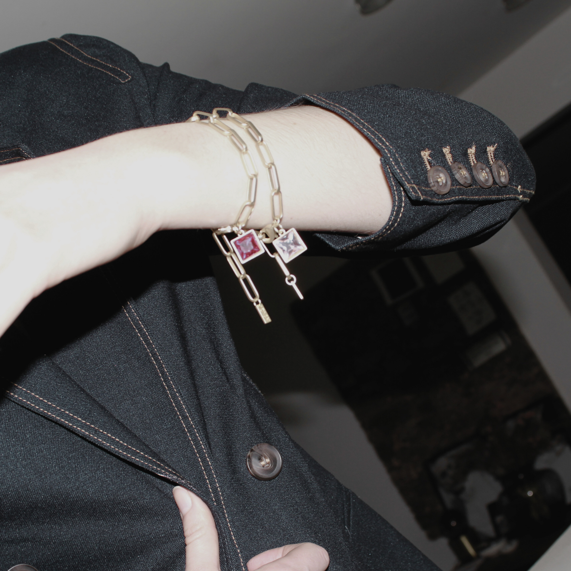 Audrey IN:STORE Emerald Bracelet Silver Plating, DNSK Copenhagen