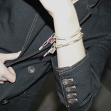 Audrey IN:STORE Bracelet Emeraude Plaqué Argent