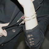 Audrey IN:STORE Pulsera fucsia baño de oro