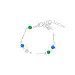 Audrey IN:STORE Blueish Chain Bracelet Silver Plating -DNSK Copenhagen