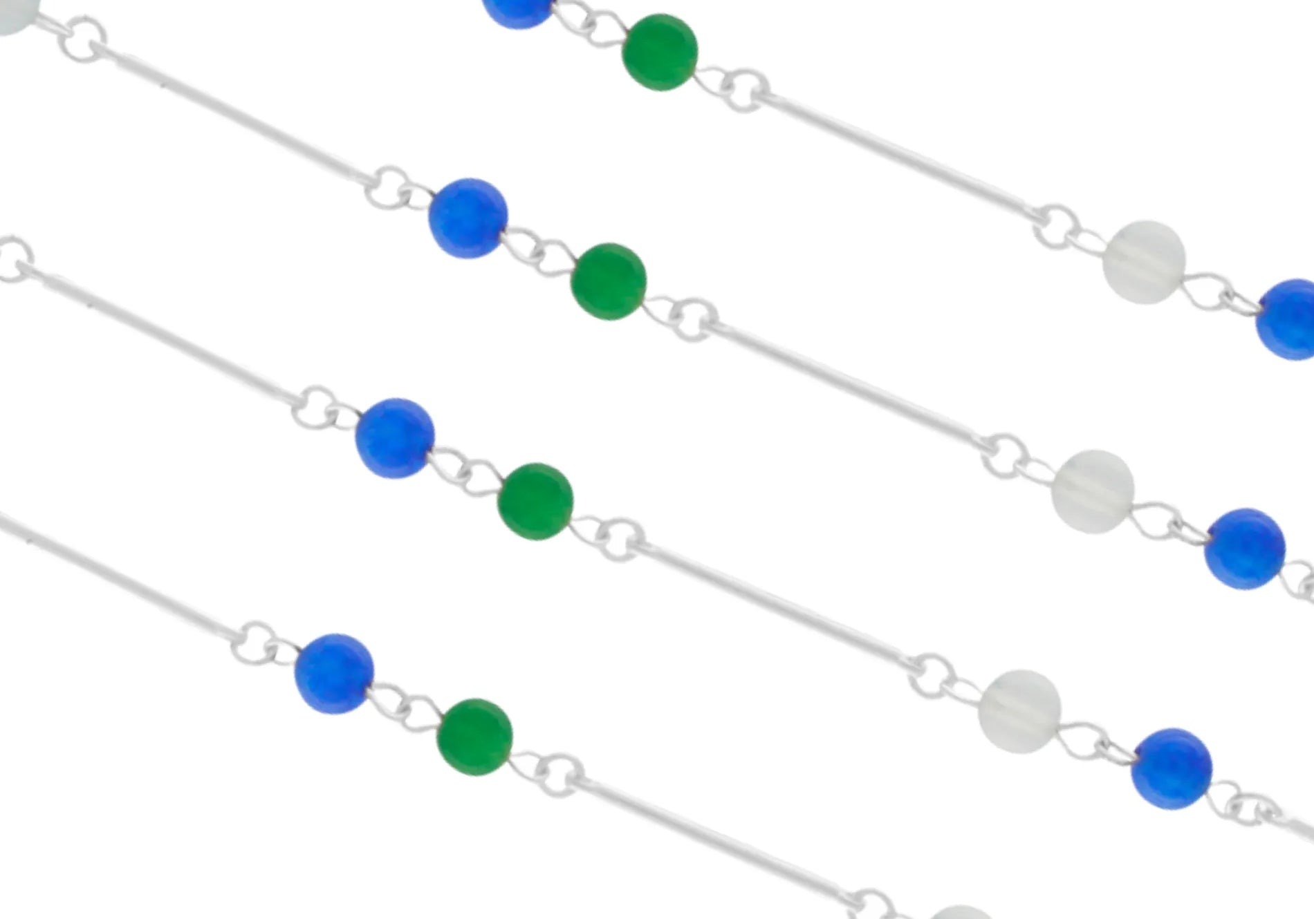 Audrey IN:STORE Blueish Chain Bracelet Silver Plating, DNSK Copenhagen