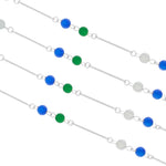 Audrey IN:STORE Blueish Chain Bracelet Silver Plating -DNSK Copenhagen