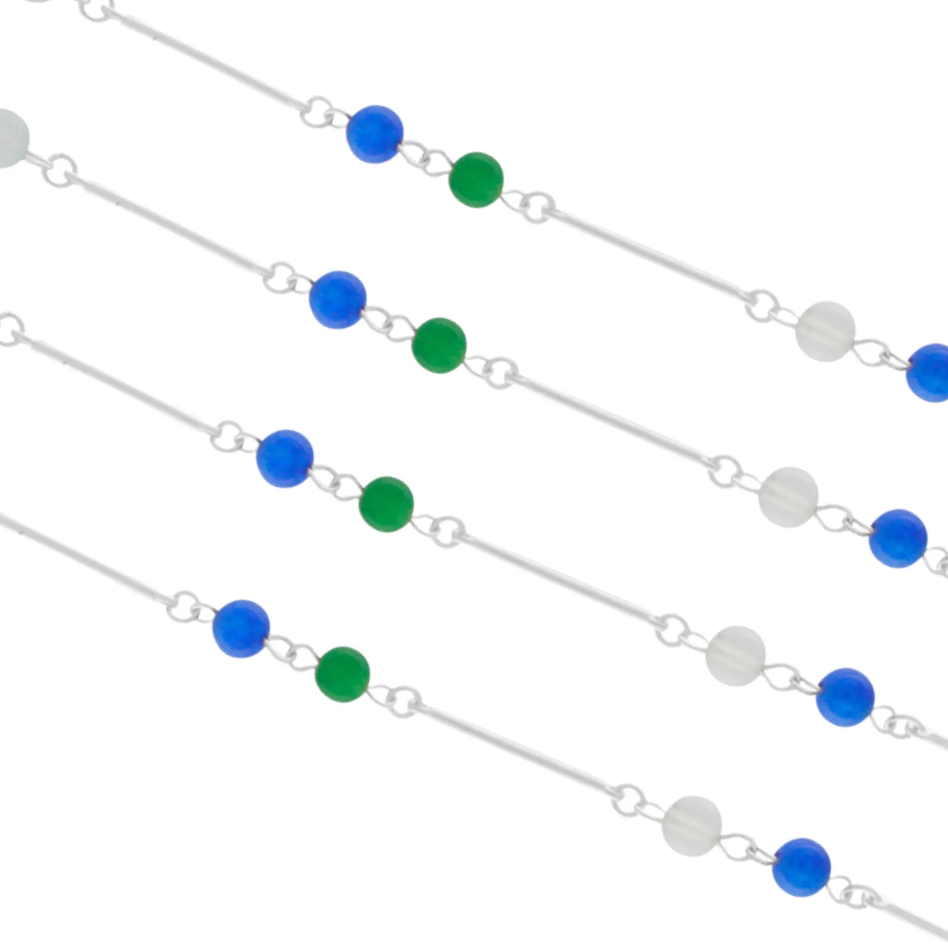 Audrey IN:STORE Blueish Chain Bracelet Silver Plating, DNSK Copenhagen