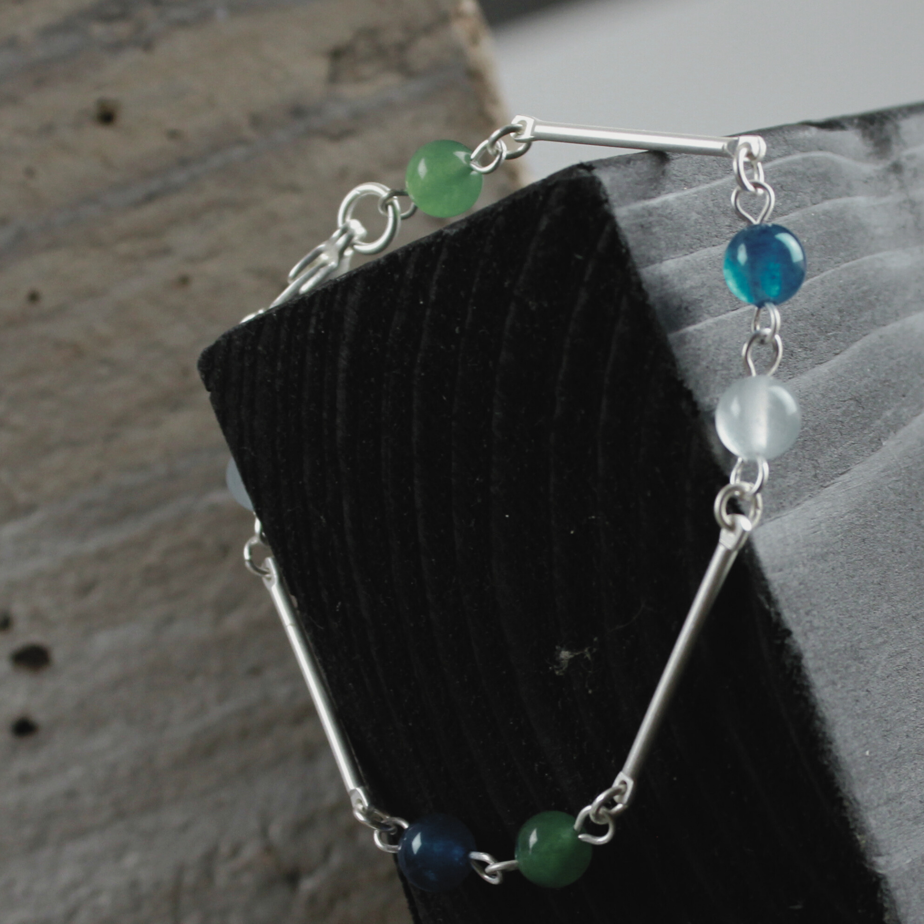 Audrey IN:STORE Blueish Chain Bracelet Silver Plating, DNSK Copenhagen