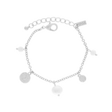 Audrey IN:STORE Bracciale corto a punti e perle multiple Placcatura argento