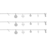 Audrey IN:STORE Bracciale corto a punti e perle multiple Placcatura argento