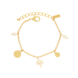 Audrey IN:STORE Bracciale corto a punti e perle multiple Placcatura oro