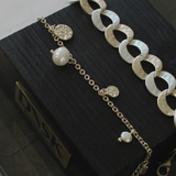 Audrey IN:STORE Bracciale corto a punti e perle multiple Placcatura oro