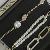 Audrey IN:STORE Bracciale corto a punti e perle Placcatura oro