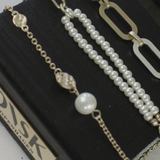 Audrey IN:STORE Bracciale corto a punti e perle Placcatura oro