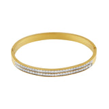 Joy Waterproof Bangle CZ Blanc Plaqué Or 18K