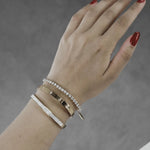 Joy Waterproof Bangle CZ White 18K Gold Plating -DNSK Copenhagen