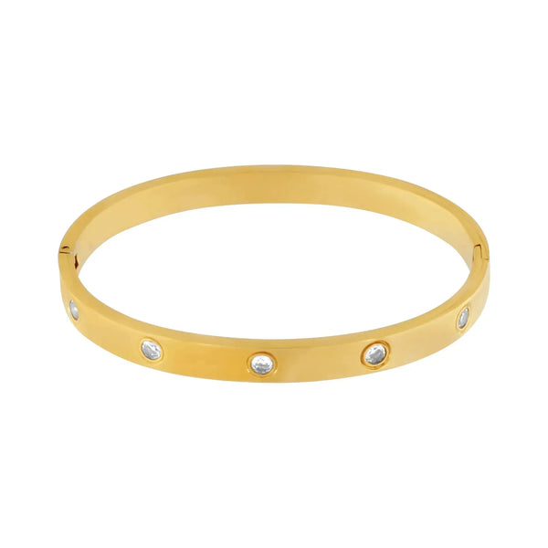 Joy Waterproof Cristal CZ Bangle Plaqué or 18 carats -DNSK Copenhagen