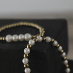 Joy Waterproof Elastic Pearl Mix Bracelet 18K Gold Plating -DNSK Copenhagen