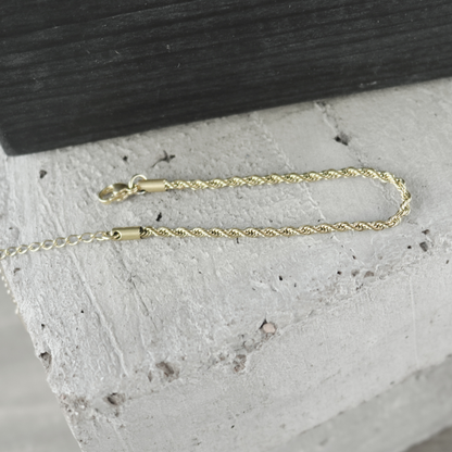 Passion Waterproof 4mm Rope Bracelet 18K Gold Plating I Dansk Copenhagen