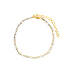 Joy Waterproof CZ Crystal 2mm Chain Bracelet 18K Gold Plating -DNSK Copenhagen
