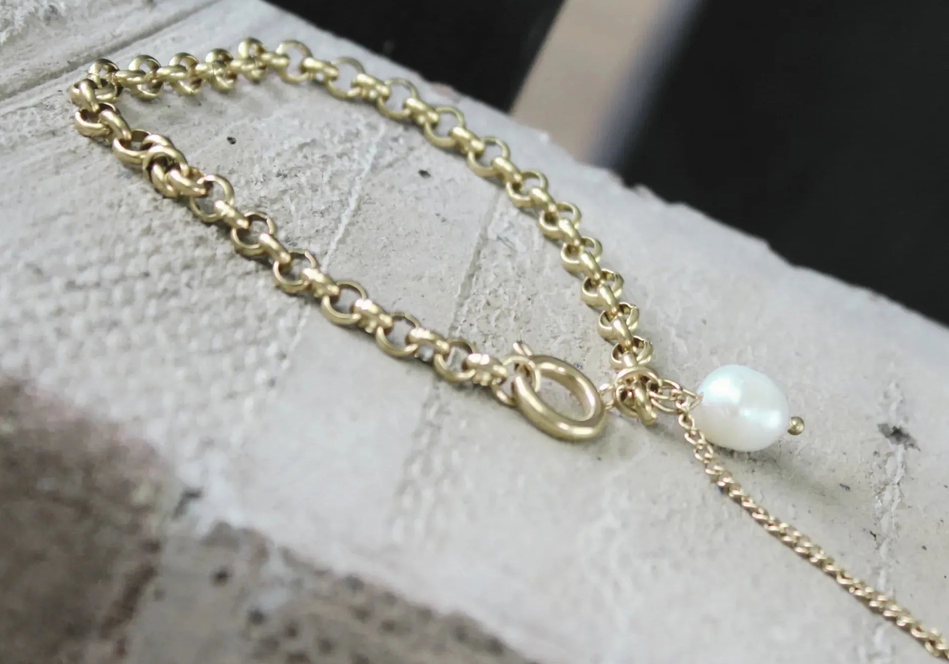 Joy Waterproof Link Pearl Bracelet 18K Gold Plating, Dansk Copenhagen