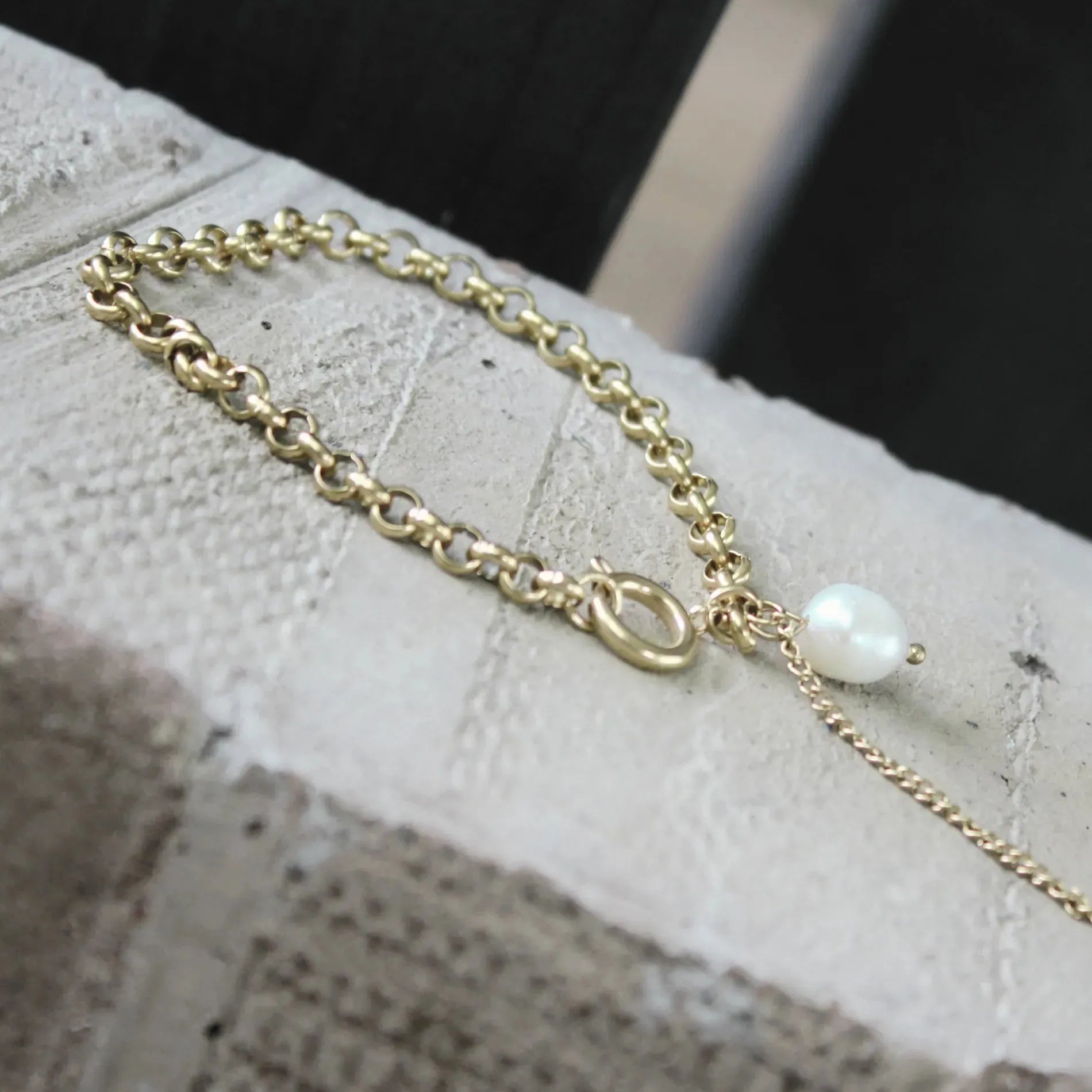 Joy Waterproof Link Pearl Bracelet 18K Gold Plating, Dansk Copenhagen