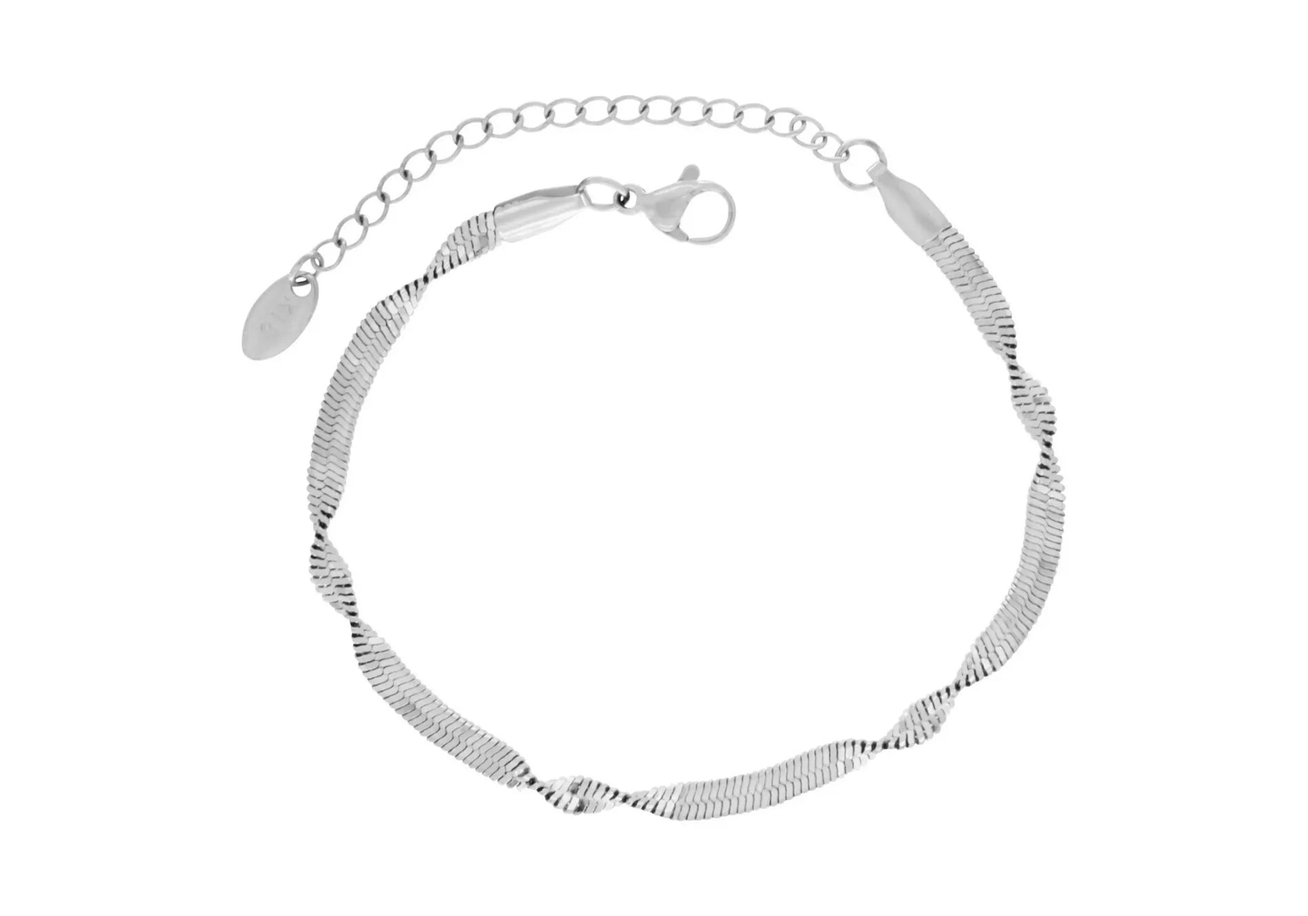 Passion Waterproof Twisted 2mm Herringbone Bracelet Silver Plating, Dansk Copenhagen