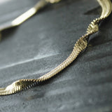 Passion Waterproof Twisted 2mm Herringbone Bracelet 18K Gold Plating, Dansk Copenhagen