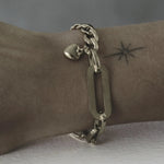 Courage Waterproof T-Bar Heart Bracelet Silver Plating -DNSK Copenhagen
