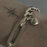 Courage Waterproof T-Bar Heart Bracelet Silver Plating -DNSK Copenhagen
