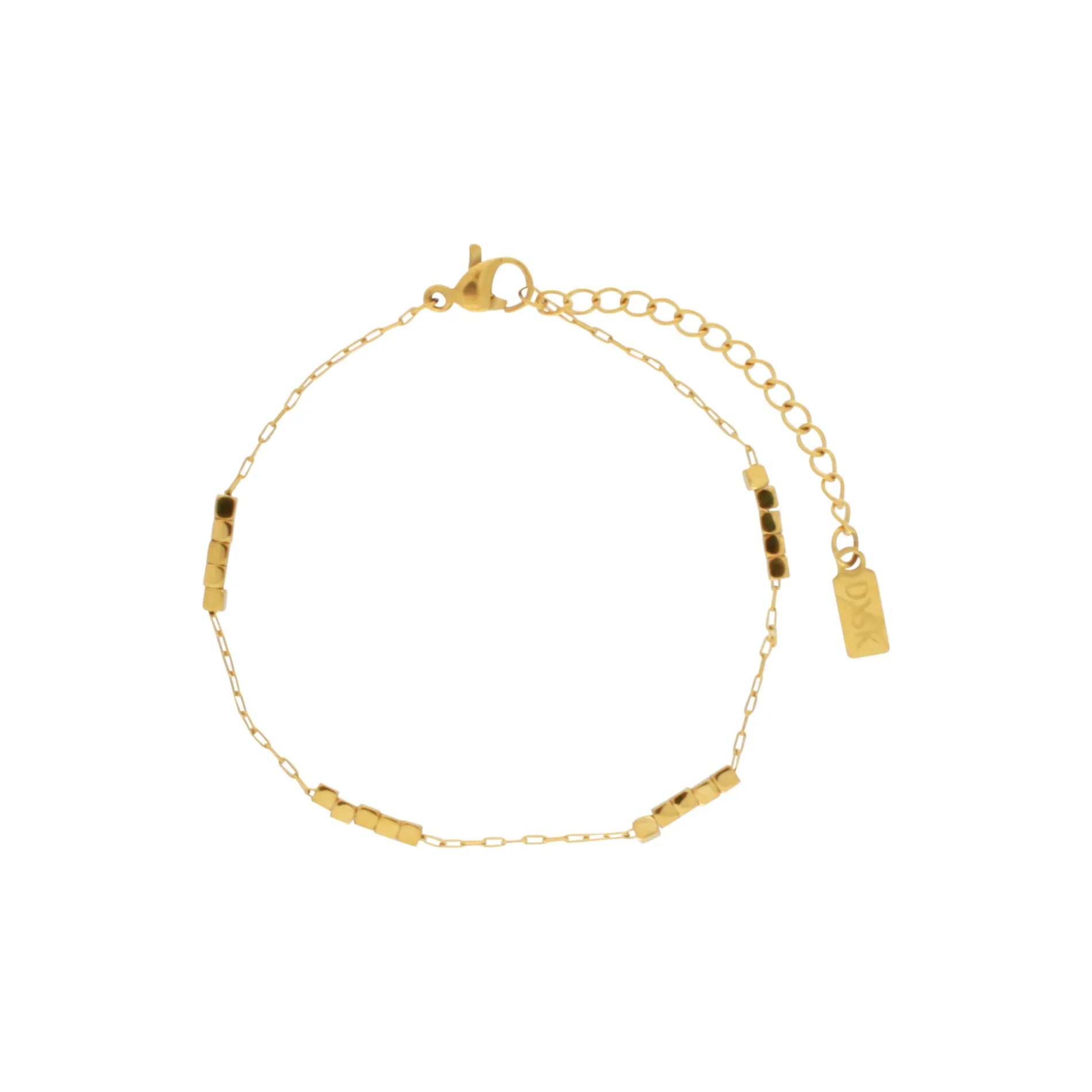 Passion Waterproof Square Mini Bead Bracelet 18K Gold Plating, Dansk Copenhagen