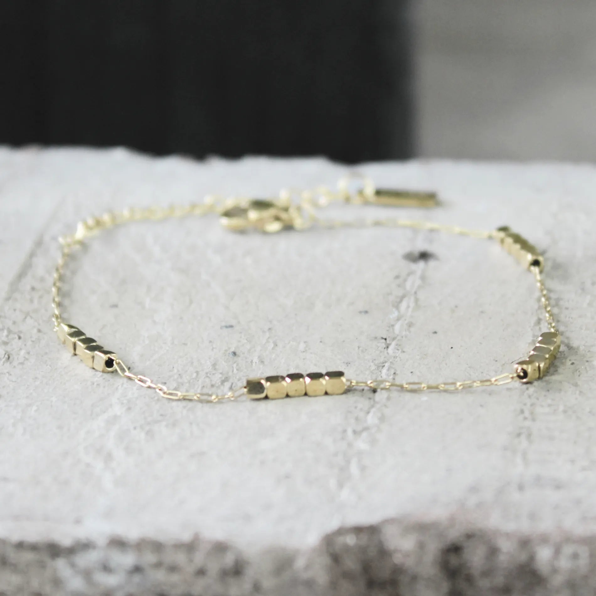 Passion Waterproof Square Mini Bead Bracelet 18K Gold Plating, Dansk Copenhagen