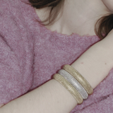 Courage Wasserfester Oblong Cuff Armband 18K Goldplattierung