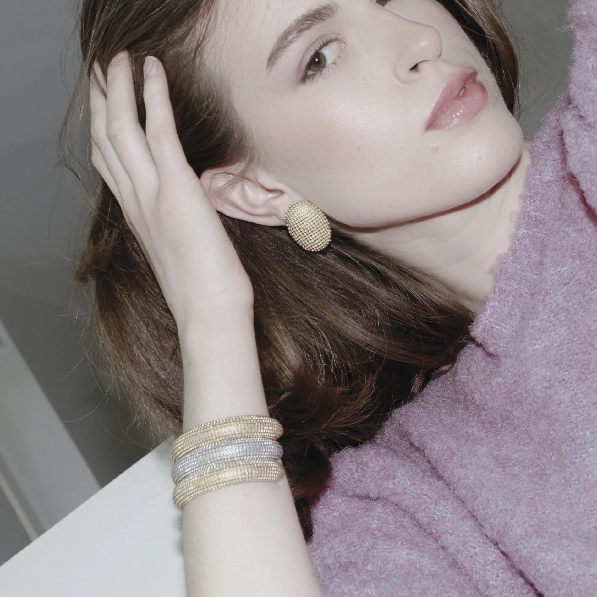Courage Waterproof Oblong Cuff Bracelet 18K Gold PlatingDNSK Copenhagen