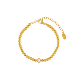 Joy Waterproof Clear CZ & Ball Bracelet 18K Gold Plating, Dansk Copenhagen