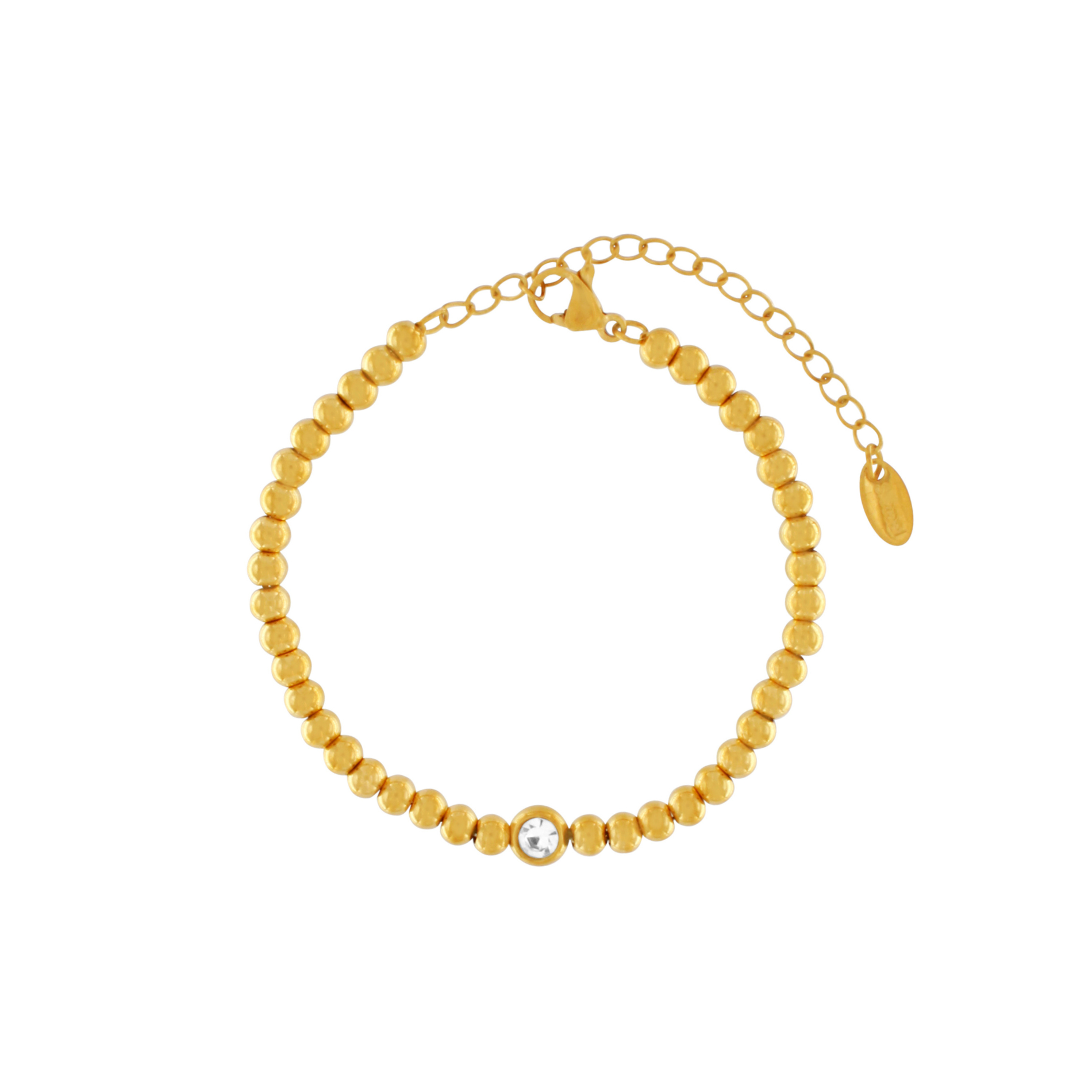 Joy Waterproof Clear CZ & Ball Bracelet 18K Gold Plating, Dansk Copenhagen