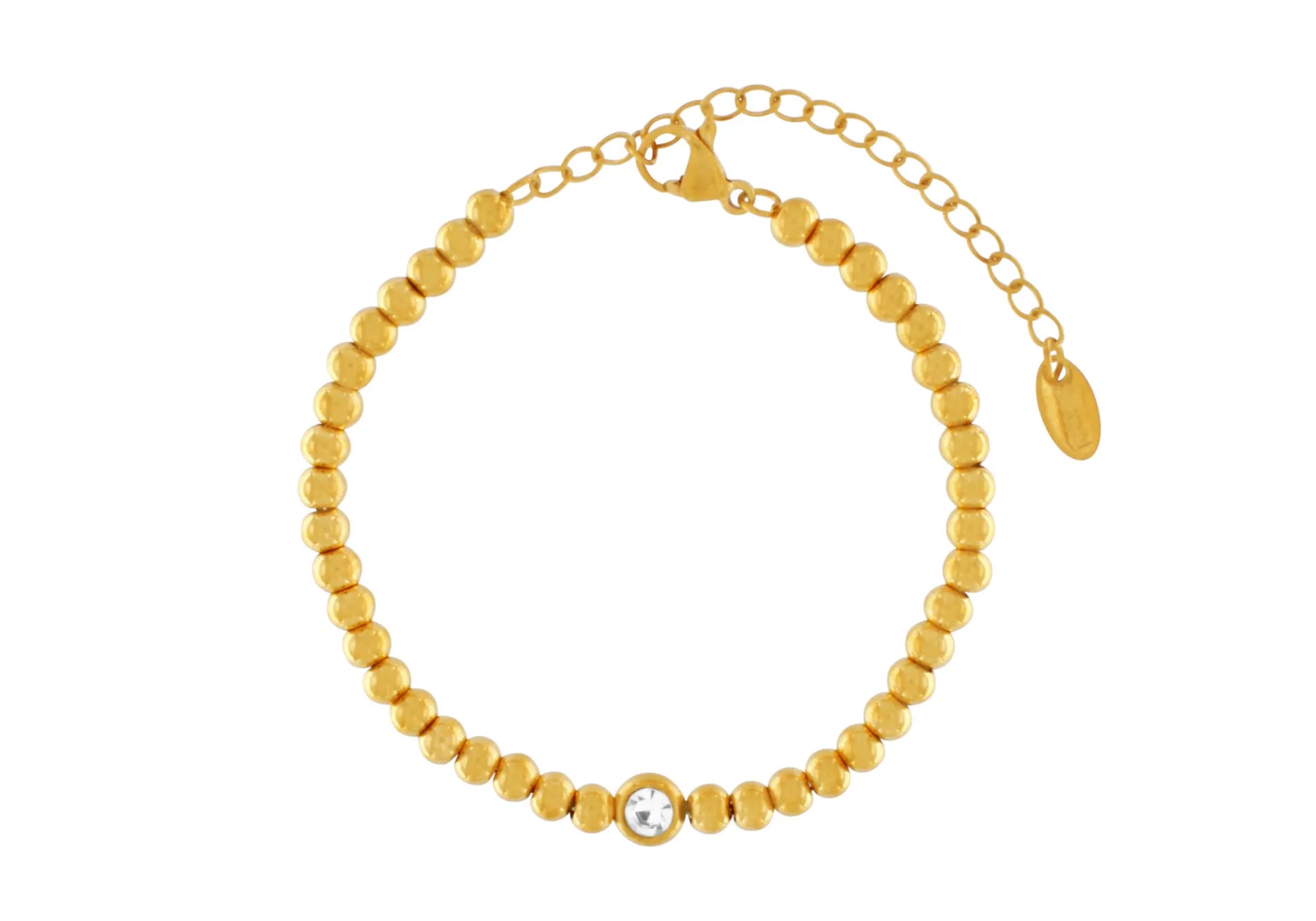 Joy Waterproof Heldere CZ & Bal Armband 18K Verguld, Dansk Copenhagen