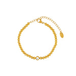 Joy Waterproof Clear CZ & Ball Bracelet 18K Gold Plating -DNSK Copenhagen