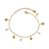 Joy Waterproof Coin & Pearl Bracelet 18K Gold Plating