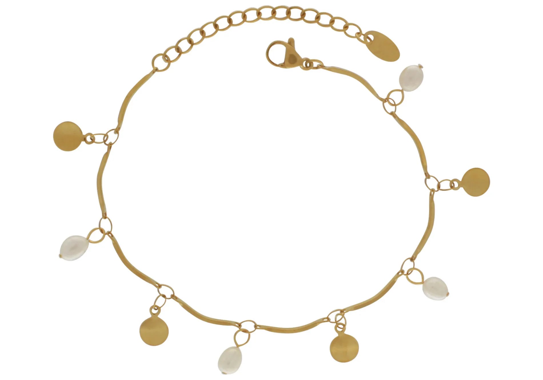 Joy Waterproof Coin & Pearl Bracelet 18K Gold Plating, Dansk Copenhagen
