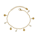 Joy Waterproof Coin & Pearl Bracelet 18K Gold Plating, Dansk Copenhagen