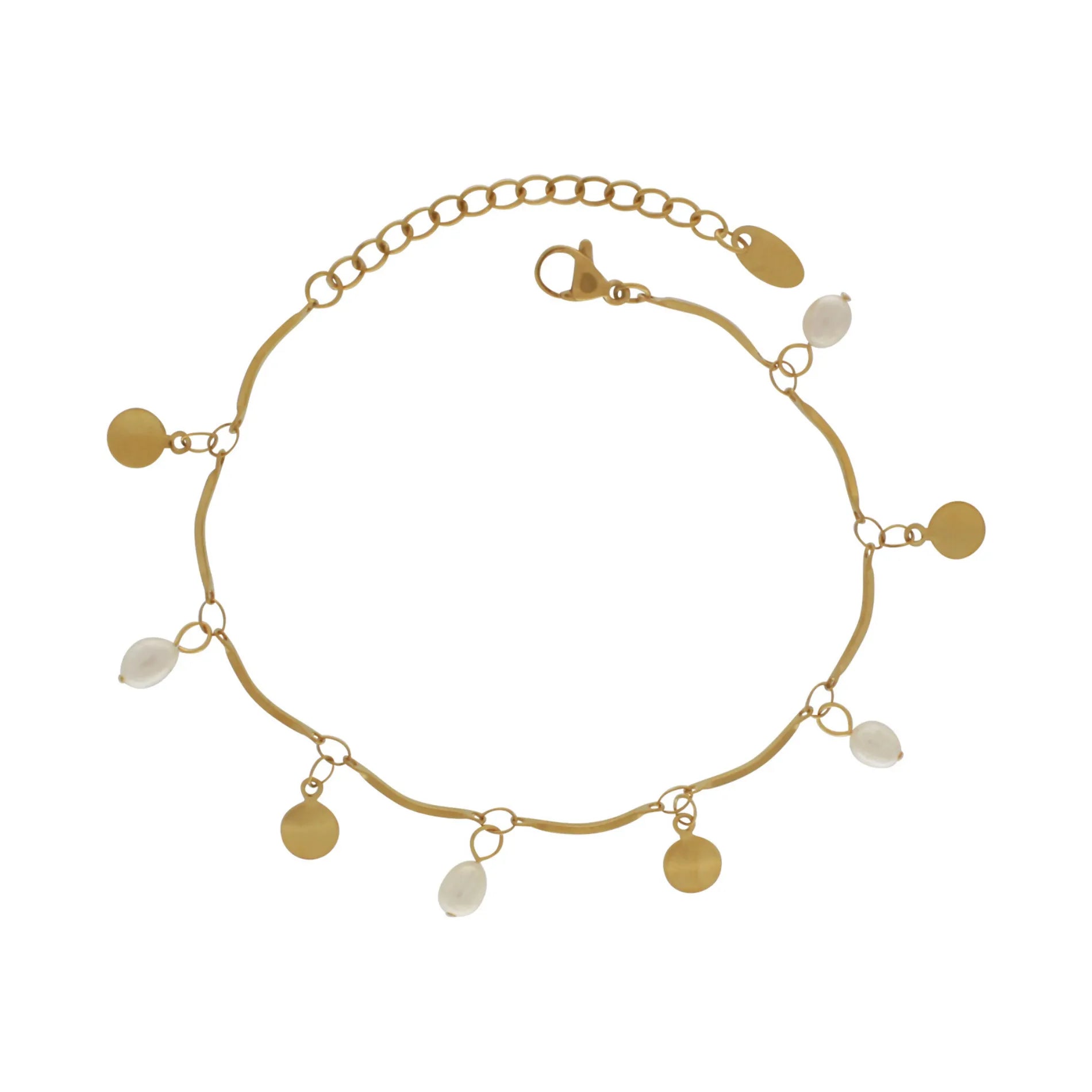 Joy Waterproof Coin & Pearl Bracelet 18K Gold Plating, Dansk Copenhagen
