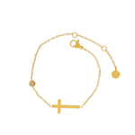 Love Waterproof Clear CZ Cross Bracelet 18K Gold Plating -DNSK Copenhagen